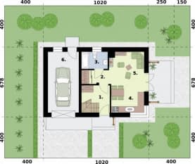 Rzut projektu ORLEAN 8 C dom mieszkalny, całoroczny - Rzut przyziemia