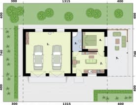 Rzut projektu ASTI C dom mieszkalny, całoroczny - Rzut przyziemia