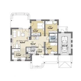 Rzut projektu Agis III A - Parter