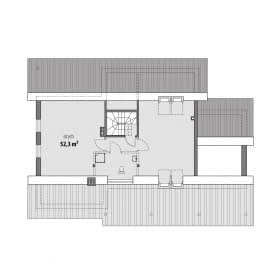 Rzut projektu Agis III A - Poddasze