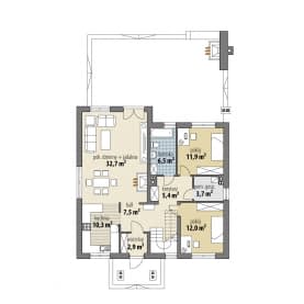 Rzut projektu Alfa III - Parter