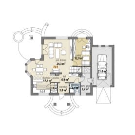 Rzut projektu Amaltea I - Parter