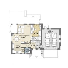 Rzut projektu Amanda II - Parter