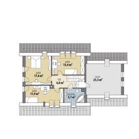 Rzut projektu Amanda II - Poddasze