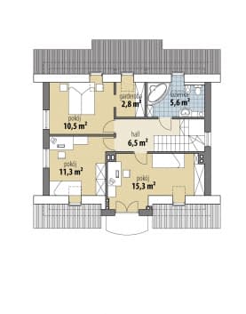 Rzut projektu Amazonka III - Poddasze