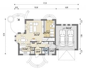 Rzut projektu Ambrozja II - Parter