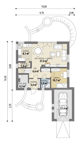 Rzut projektu Amon - Parter