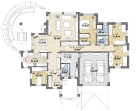 Rzut projektu Antares - Parter