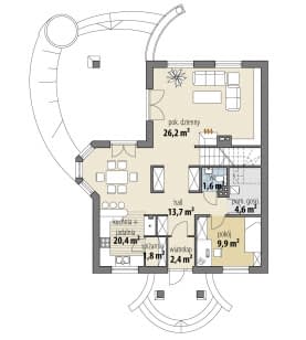 Rzut projektu Ares III - Parter