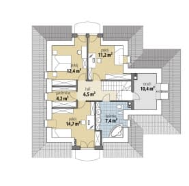 Rzut projektu Ares IV - Poddasze