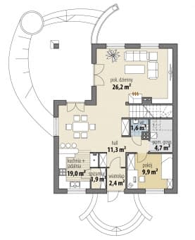 Rzut projektu Ares VI - Parter