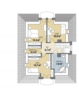Rzut projektu Ares VI - Poddasze
