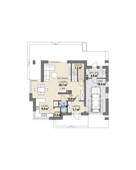 Rzut projektu Atalia - Parter