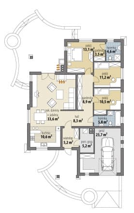 Rzut projektu Atena - Parter