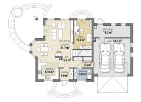 Rzut projektu Atlanta II - Parter