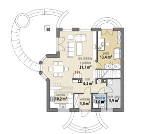 Rzut projektu Atlanta III - Parter