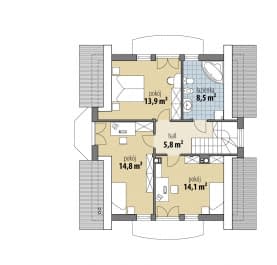 Rzut projektu Atlanta III - Poddasze
