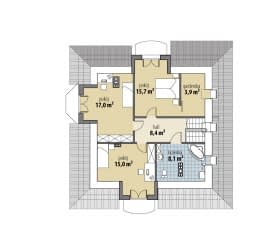 Rzut projektu Atlas III - Poddasze