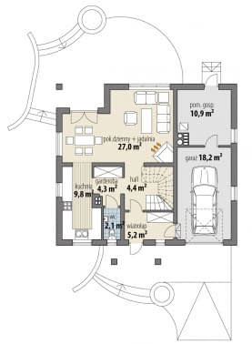 Rzut projektu Atos - Parter