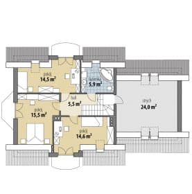Rzut projektu Atreusz II - Poddasze