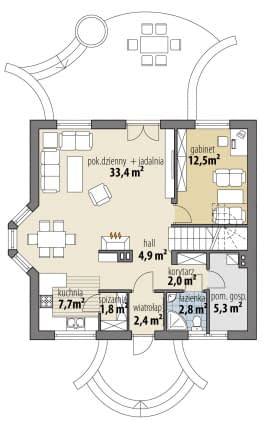 Rzut projektu Atreusz III - Parter