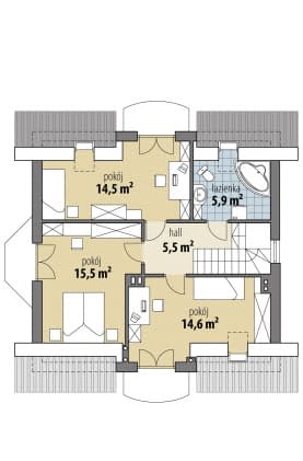 Rzut projektu Atreusz III - Poddasze