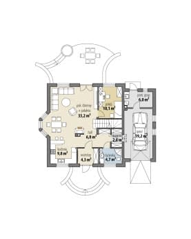 Rzut projektu Atreusz Mały - Parter