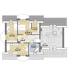 Rzut projektu Atreusz Mały II - Poddasze