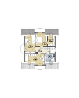 Rzut projektu Atreusz Mały III - Poddasze