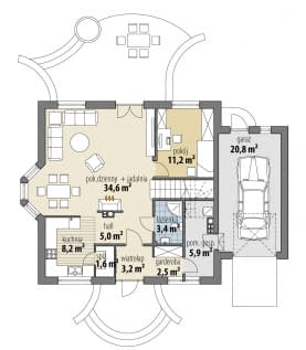 Rzut projektu Atreusz Nowy - Parter