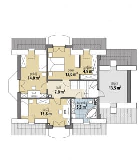 Rzut projektu Atreusz Nowy - Poddasze