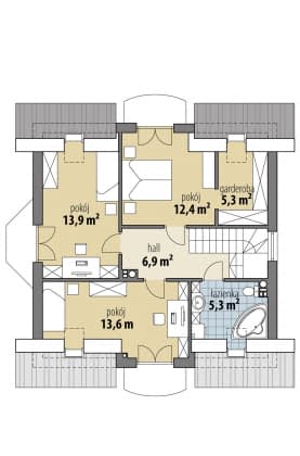 Rzut projektu Atreusz Nowy III - Poddasze