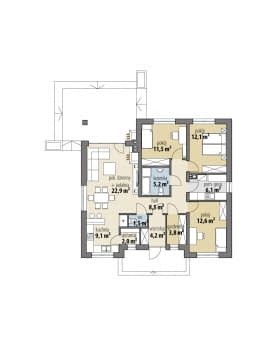 Rzut projektu Benedykt - Parter