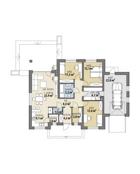 Rzut projektu Benedykt II - Parter