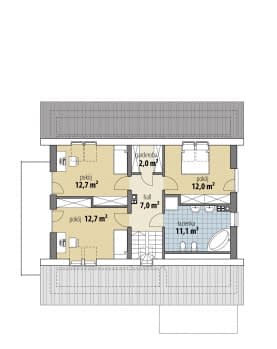 Rzut projektu Beta I - Poddasze