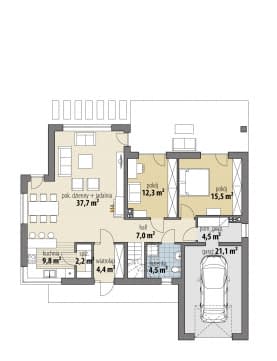 Rzut projektu Beta II - Parter