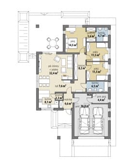 Rzut projektu Bianka - Parter