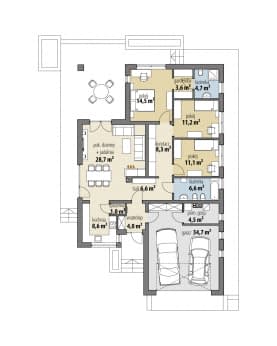 Rzut projektu Bianka II - Parter