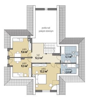 Rzut projektu Brygida - Poddasze