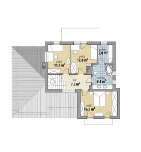 Rzut projektu Bryza - Piętro