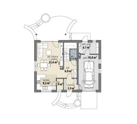 Rzut projektu Dariusz Mały - Parter