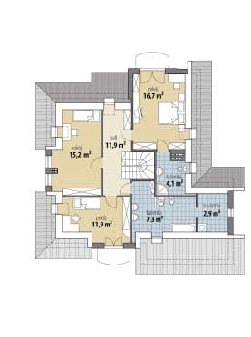 Rzut projektu Emanuela II - Poddasze