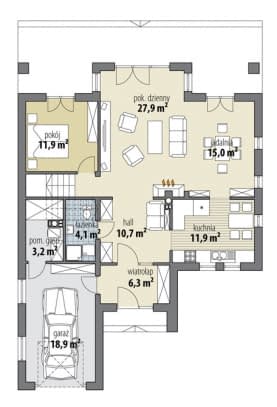 Rzut projektu Erato - Parter