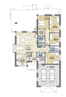 Rzut projektu Fabia IX - Parter