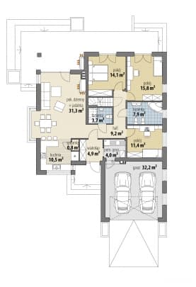 Rzut projektu Fabia X - Parter