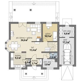 Rzut projektu Feniks I - Parter