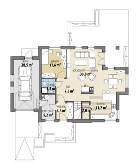 Rzut projektu Fiona - Parter