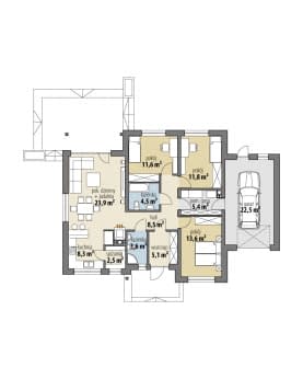 Rzut projektu Flawia Mała II - Parter