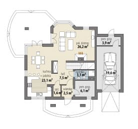 Rzut projektu Fobos - Parter