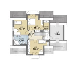 Rzut projektu Fobos - Poddasze